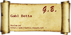 Gabl Betta névjegykártya